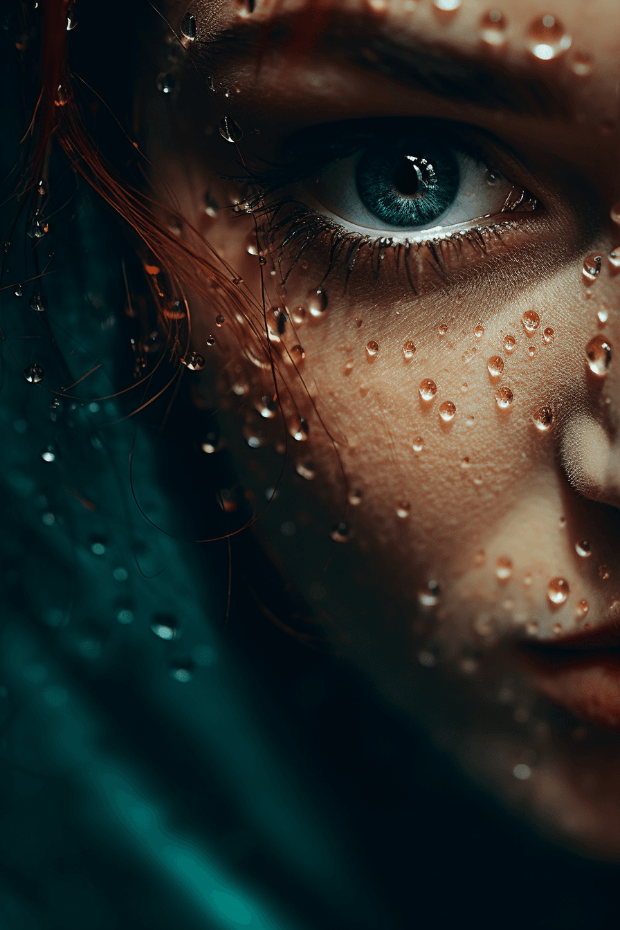 AI generated: I am over you. Then my eyes meet yours once more, and I fall in love, dslr, cinematic, fashion photo...