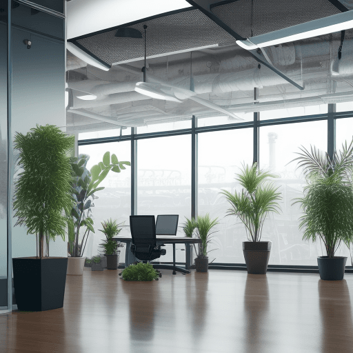 AI generated: Hyper-realistic photography of office interior design inside a large company of oil and gas and inve...