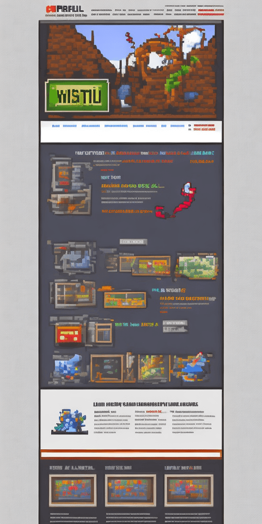 AI generated: web design for a pixel art website landing page