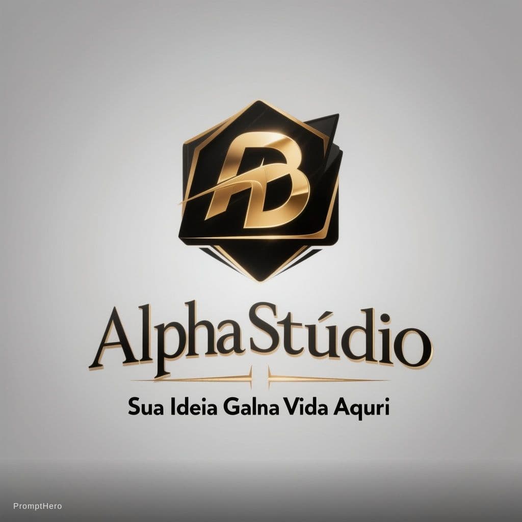 AI generated: Crie um logótipo profissional, moderno e premium para uma gráfica digital chamada “Alpha Stúdio”.

A...