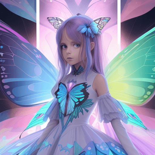 AI generated: El prompt que has proporcionado incluye referencias a la mariposa futurista y especifica un estilo a...