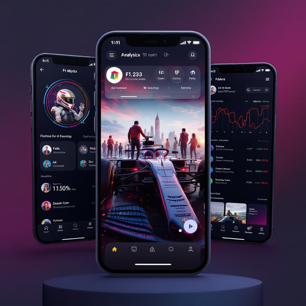 AI generated: f1 analysis app design , UI --ar 2:3 --q 2 --v 5