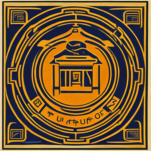 AI generated: A rectangular emblem with rounded corners representing a minor god of trade, travel, and merchants. ...