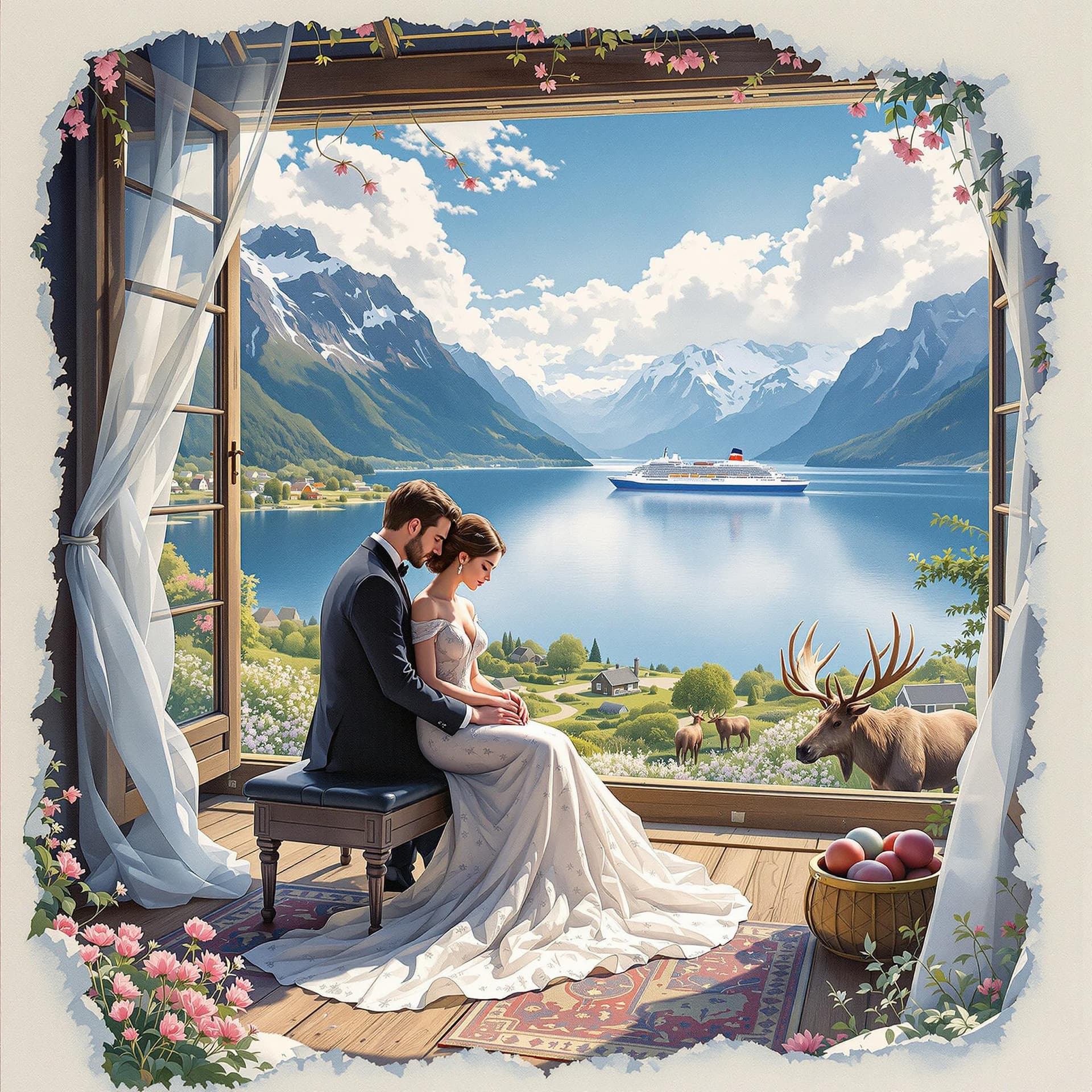 AI generated: A mesmerizing collaboration of artistic worlds, as if Studio Ghibli and Claude Monet had painted a m...