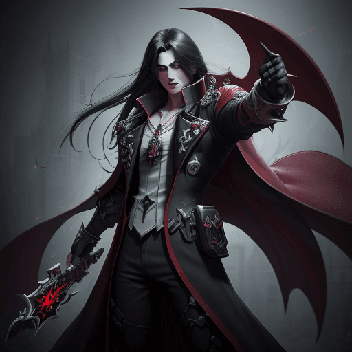 AI generated: build (alucard:1.1) hero MLBB (RAW, photo realistic, HDR:1.1) (emblem, combos and spell:1.1) game ch...