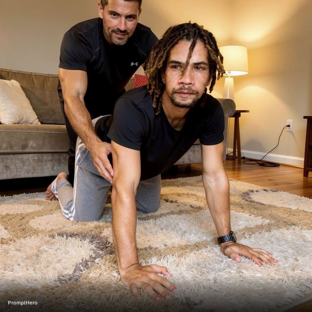 AI generated: The man behind me on his knees