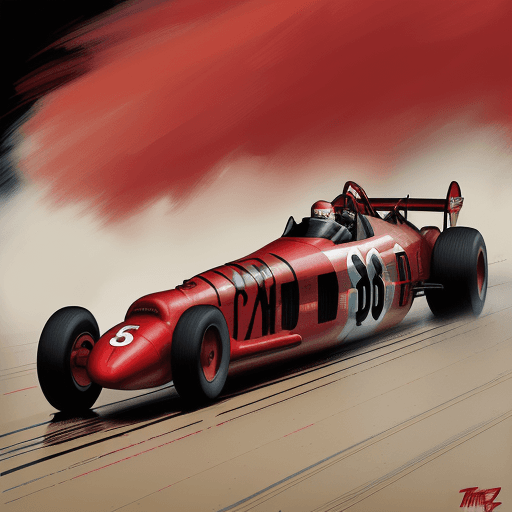 AI generated: red nhra dragster, in the style of sam spratt, historical illustrations, old masters, genndy tartako...