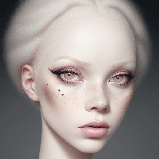 AI generated: A makeup beauty portrait of an African albino woman. Extreme close up. Only her eye and part of her ...