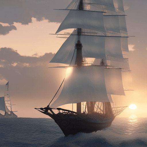 AI generated: Photo of a ultra realistic sailing ship, dramatic light, pale sunrise, cinematic lighting, battered,...