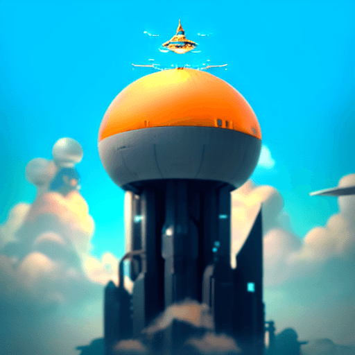 AI generated: scifi flying building floating in the sky, in the style of meticulous photorealistic still lifes, cl...