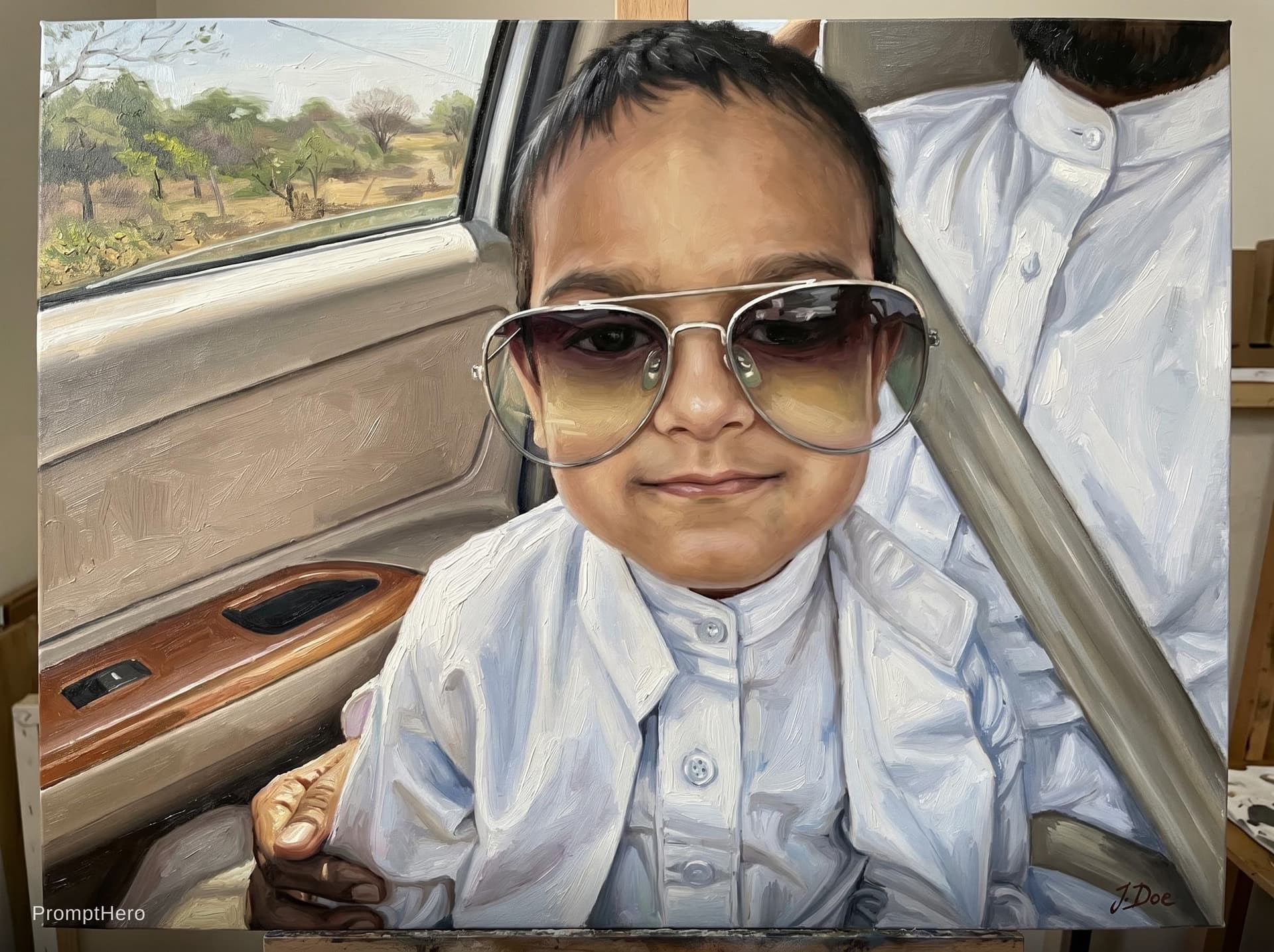 AI generated: analyse his image and convert this image to oil paint in realistic way 