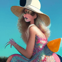 AI generated: Hyper realistic, beautiful funny anime, high fashion model, high heels, sandals, hats, sunglasses, C...