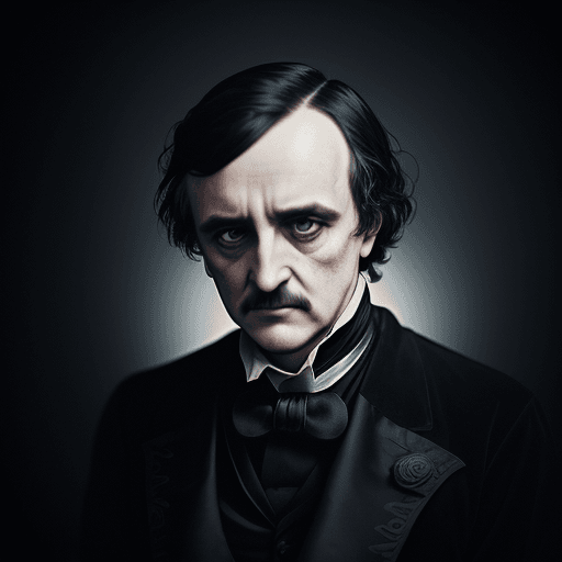AI generated: hologram of hybrid of edgar allan poe and crow, vogue aesthetic, crazy edgar allan poe, watching on ...