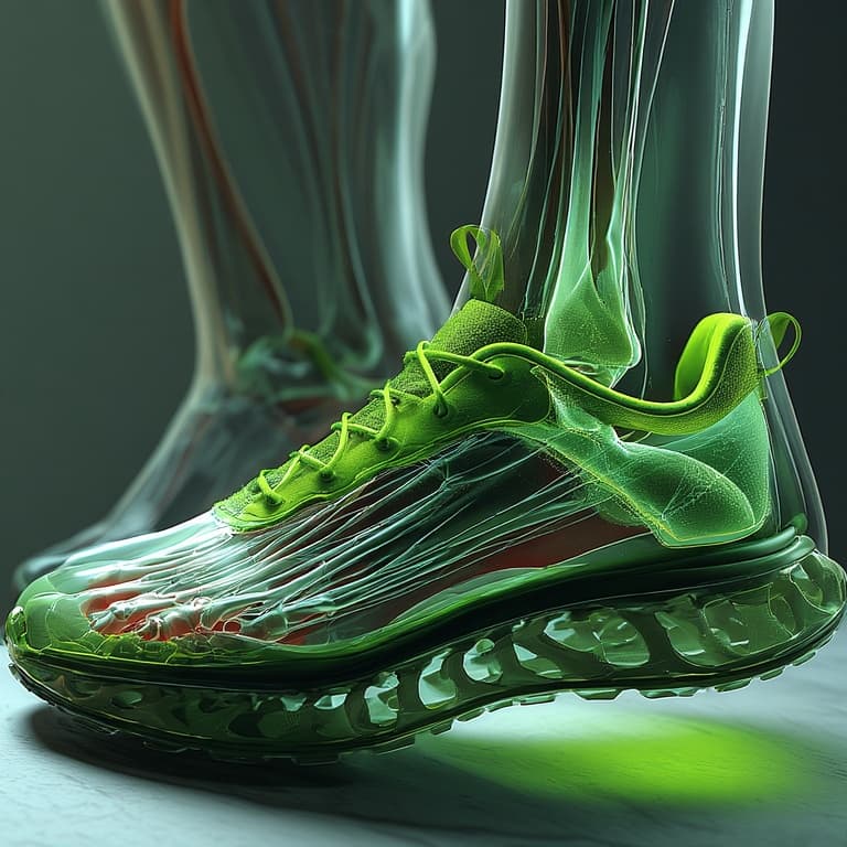 AI generated: A dramatic, anatomical close-up reveals the intricate musculature and skeletal structure of a human ...