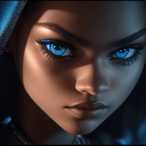 AI generated: close up photography, blue eye, dramatic and stunning award winning photo, dramatic linear delicacy,...