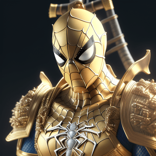 AI generated: a close up of a statue of a man with a gold and white costume, super detailed render, 3 d render cha...