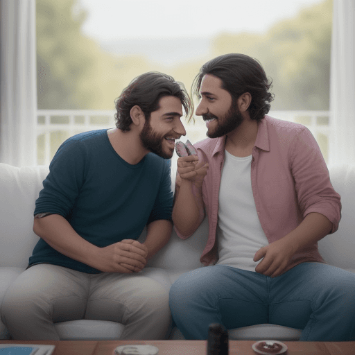 AI generated: En una imagen imaginaria, se puede ver a dos amigos hablando por teléfono desde diferentes lugares, ...