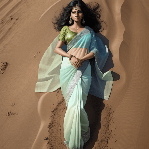 AI generated: beautiful saree down through the earth from sky