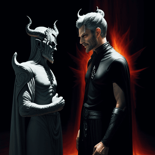 AI generated: An Almighty God of evil talking with Lucifer