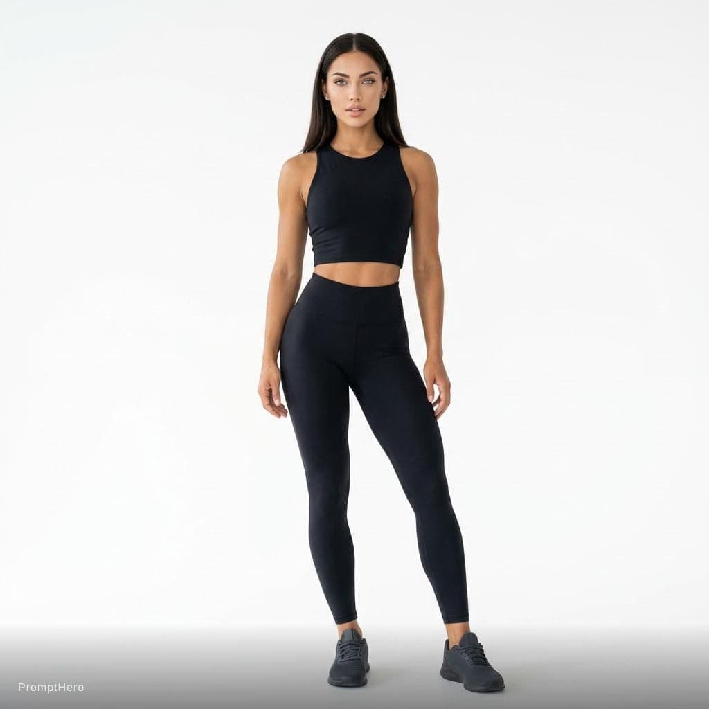 AI generated: Full body portrait of a strikingly beautiful young woman with a 
highly athletic, toned, and sculpte...