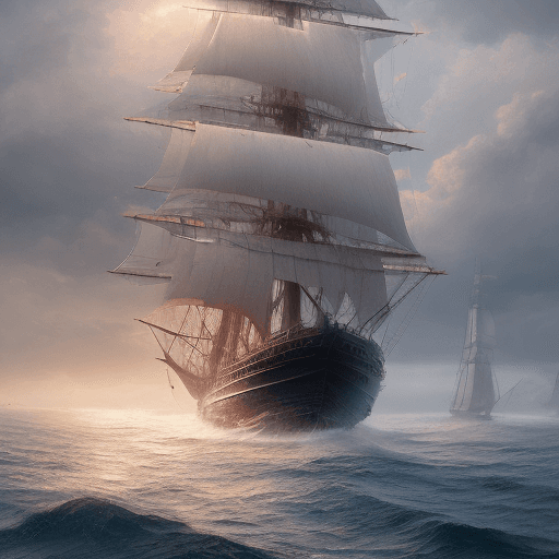AI generated: Photo of a ultra realistic sailing ship, dramatic light, pale sunrise, cinematic lighting, battered,...