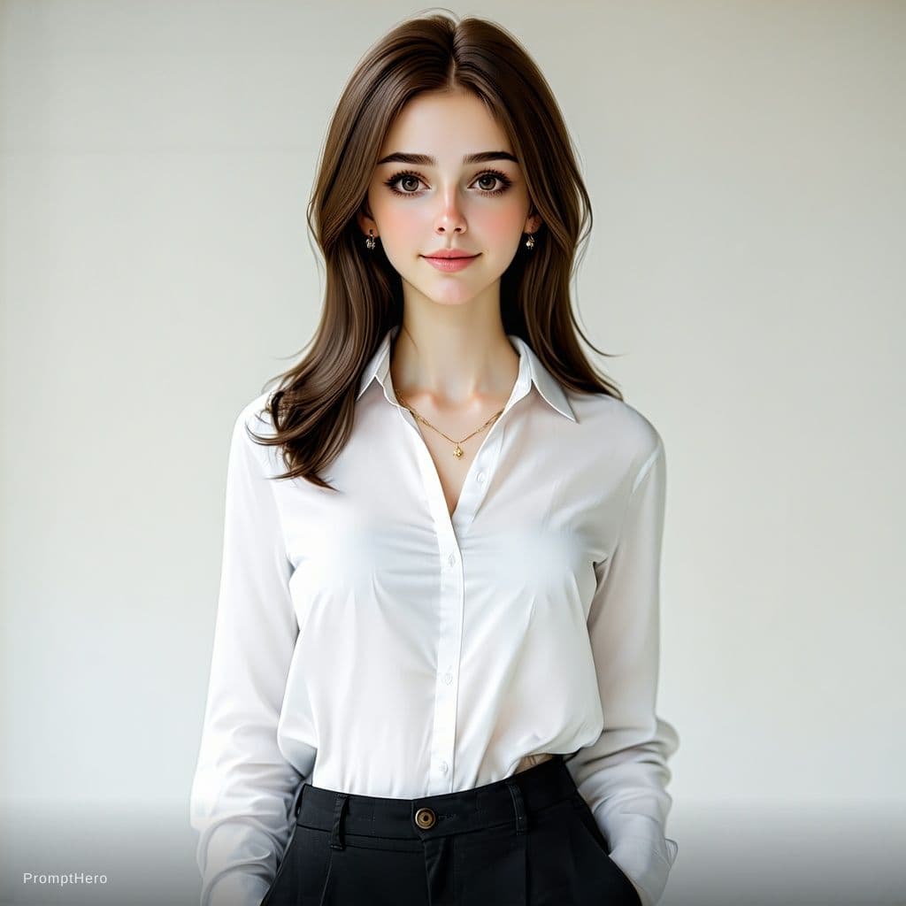 AI generated: 1 girl, solo, 18 years old, perfect european face, slim build, timeless elegance, huge breasts, tini...