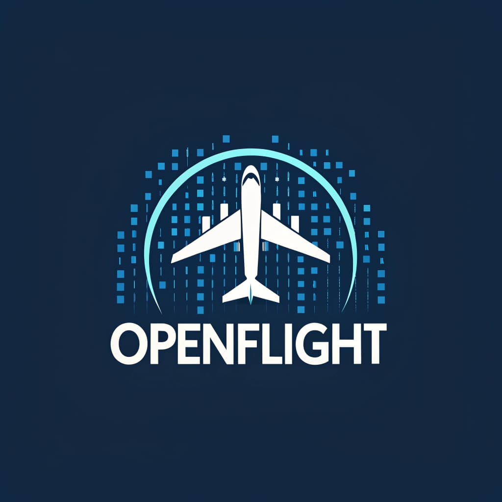 AI generated: A professional corporate logo for an aviation company software project named OpenFlight
