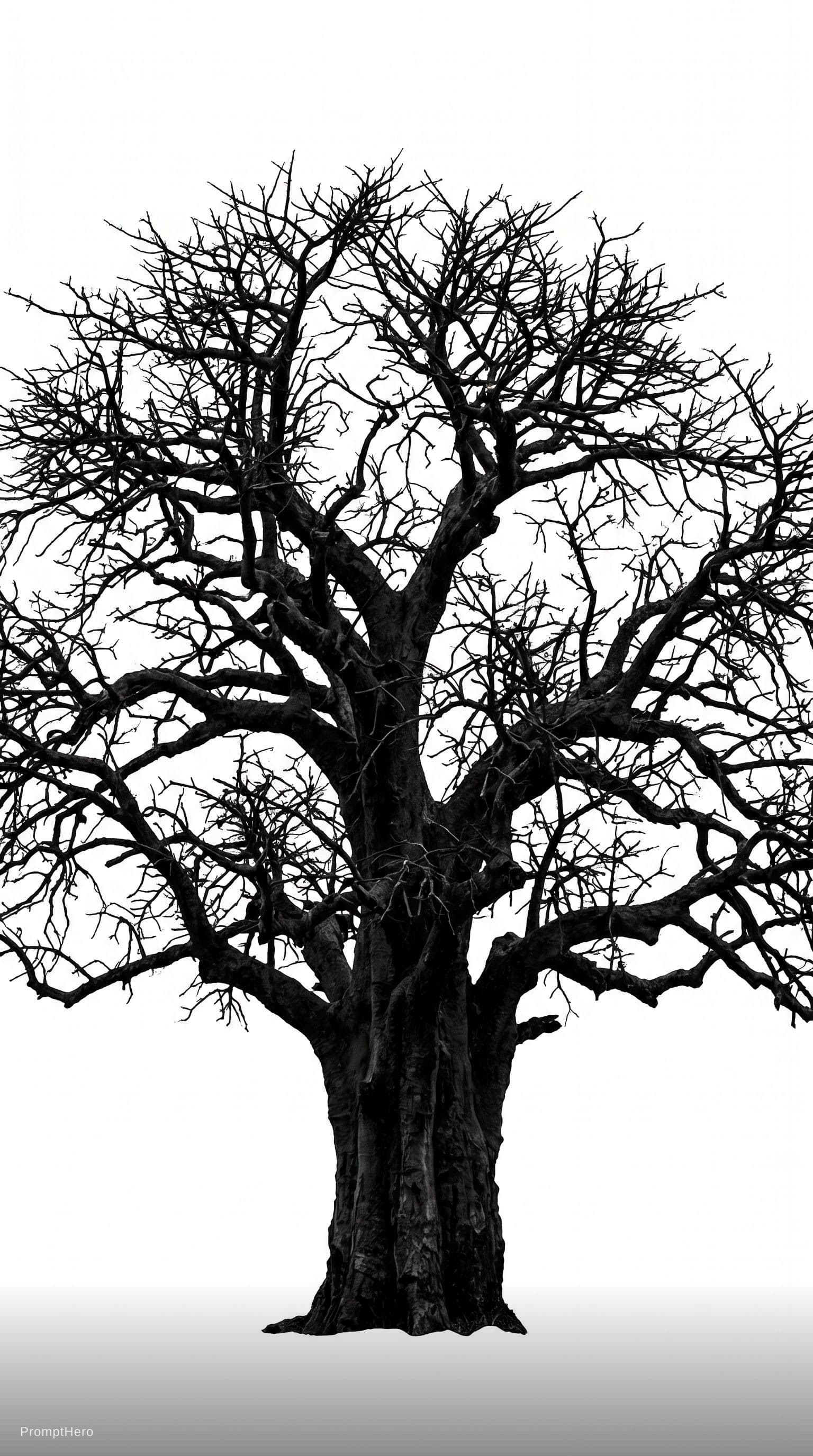 AI generated: african  tree cutout white background  that i can use as a transition
use full length of aspect rati...