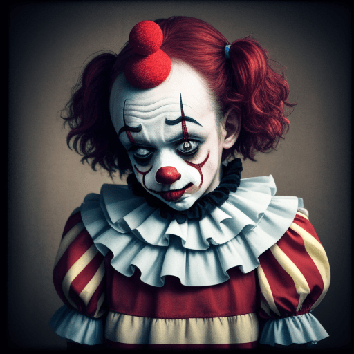 AI generated: after the show sad clown