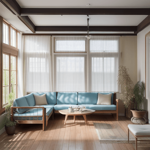 AI generated: High resolution photography interior design, dreamy sunken living room conversation pit, wooden floo...
