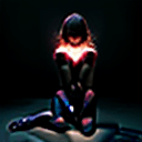 AI generated: girl in a submissive position with detailed visuals and dramatic lighting