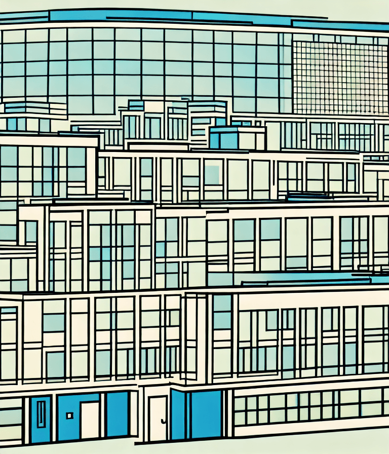 AI generated: neasden control centre illustration style