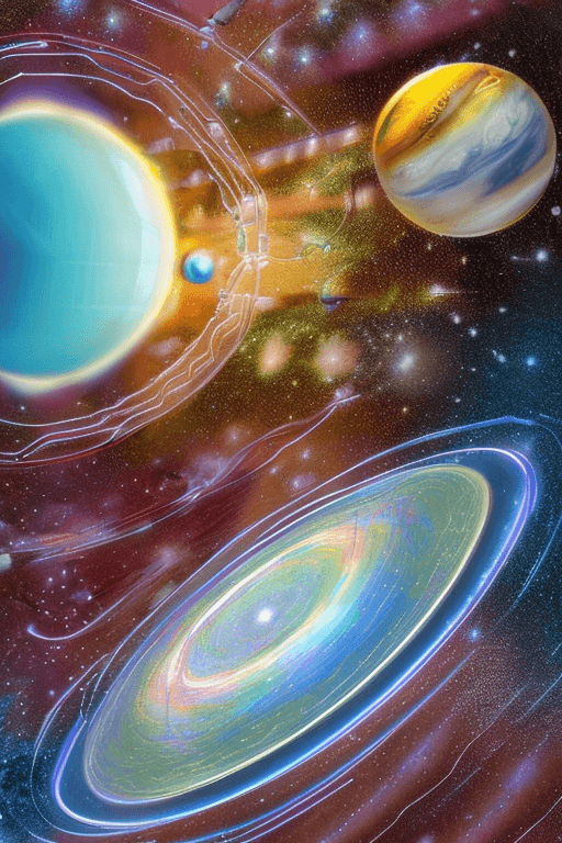 AI generated: observing the universe planets, hyperrealism hyper realistic, 8k resolution holographic astral cosmi...