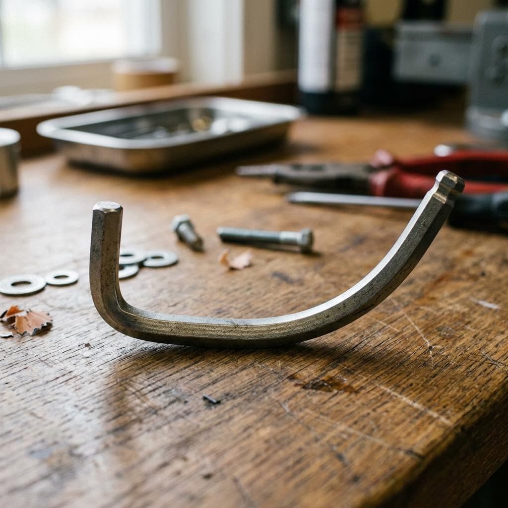 AI generated: A curved Allen key formed as a smile