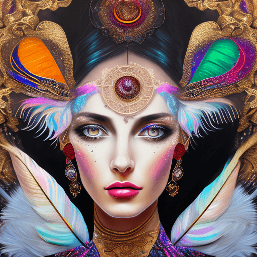 AI generated: Oil painting, high resolution 8k, Balla master painter, Byzantine artwork, 
young lady close up blac...