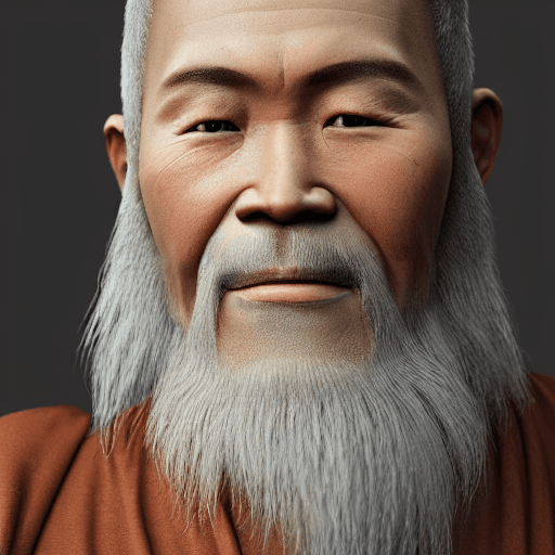 AI generated: cinematic, hyperrealism, high detail, octane rendering, 8k, green background image. A quiet monk. He...