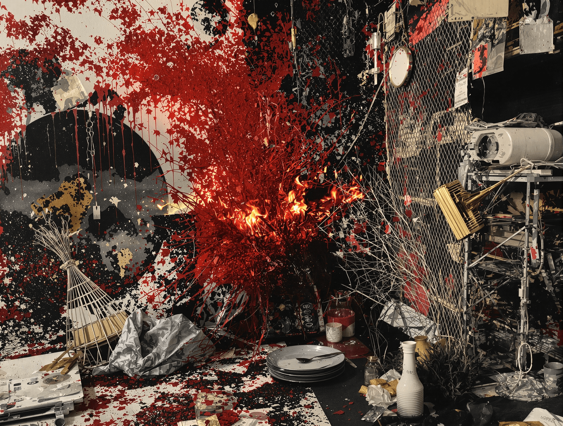 AI generated: Create a bizarre scene of loss, beauty, pain, and redemption with images never seen