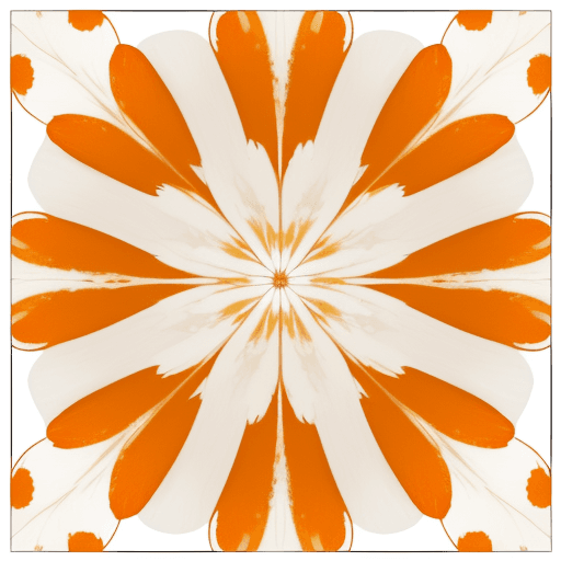 AI generated: orange and white pimpoys,exagonal petals and white edges,yellow faded edges