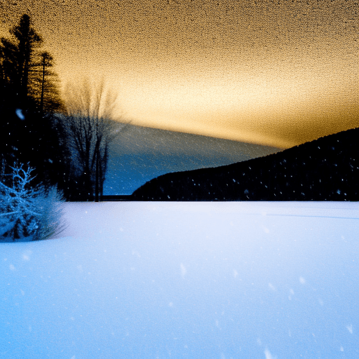 AI generated: snow storm at night on an ice lake.
ice crystals falling to the ground.
a small golden ray of light ...