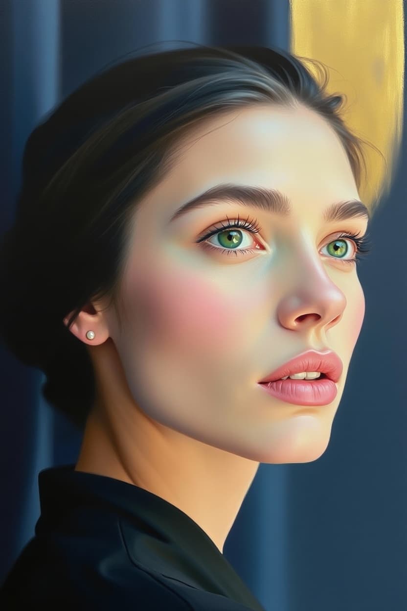 AI generated: Fine art photography, dramatic cinematic style, soft pastel colours, Rembrandt lighting, close-up po...
