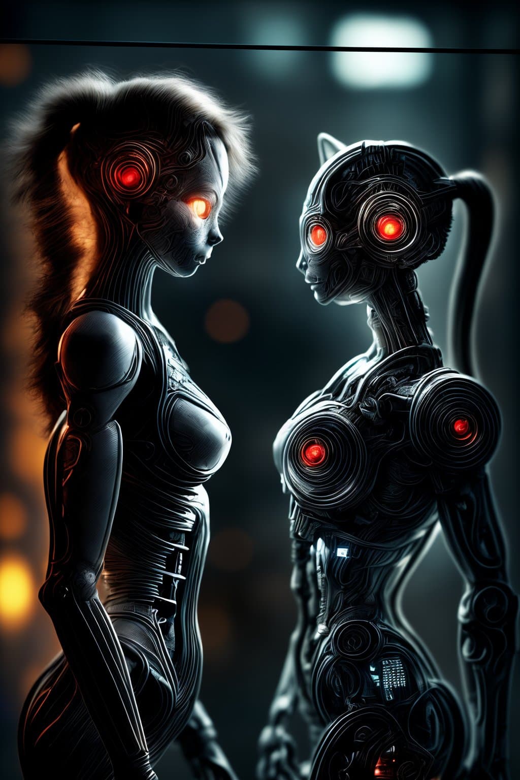 AI generated: a cute kitten, curious++, cyborg+, cyberpunk style, (intricate details)++, hdr, (intricate details)+...
