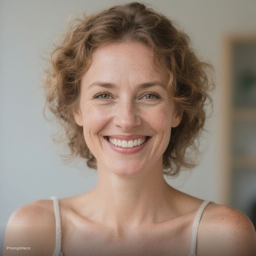 AI generated: Femme souriante, détendue