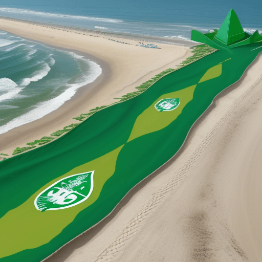 AI generated: imagem de um dragão verde na praia