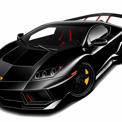 AI generated: lamborgini diablo simplify scetch black contour