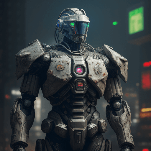 AI generated: Masterpiece, full-body shot, intricate raw photography. Cyberpunk, realistic, highly detailed 3D ren...
