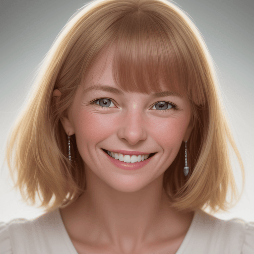 AI generated: a close up of a person with a smile on their face, a character portrait by Maria van Oosterwijk, fea...