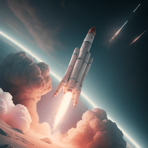 AI generated: A rocket is flying in the sky.,science fiction,4k,high quality,nikon