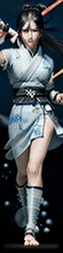 AI generated: A Full body photo shot of a majestic epic Naruto black hair dual wielding (katana), samurai style, J...