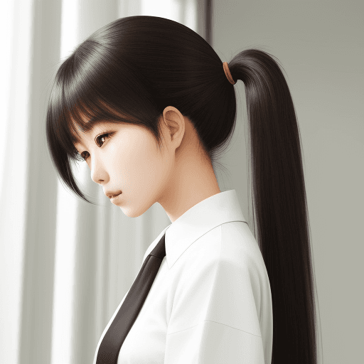 AI generated: beautiful Korean girl with pony-tailed hair
