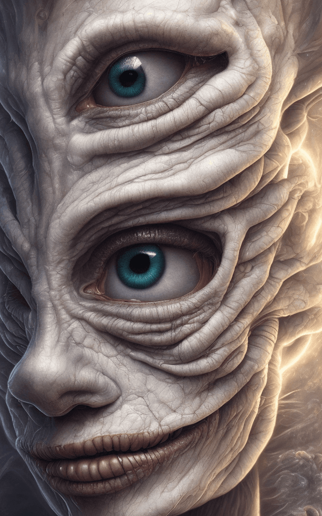 AI generated: a detailed uhd portrait of a muted blonde laser thrashed oil painting in the style of tim burton enh...
